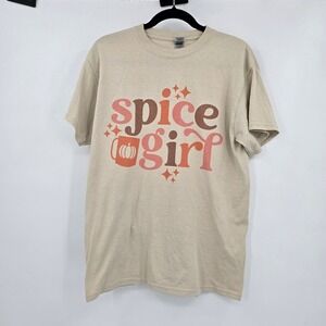 Gildan Spice Girl Pumpkin Coffee Mug Graphic Tee Shirt‎ Women's Size Medium